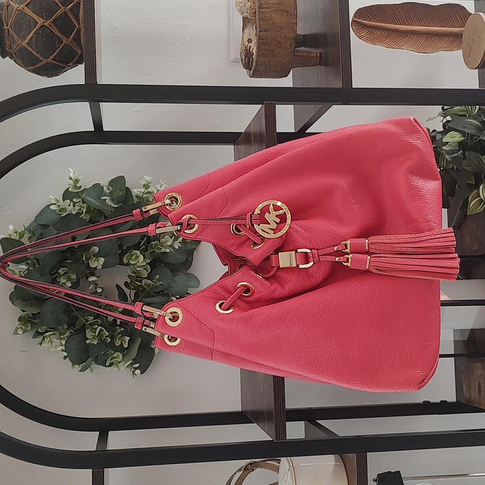 Michael Kors Camden Shoulder Bag in Watermelon/Coral